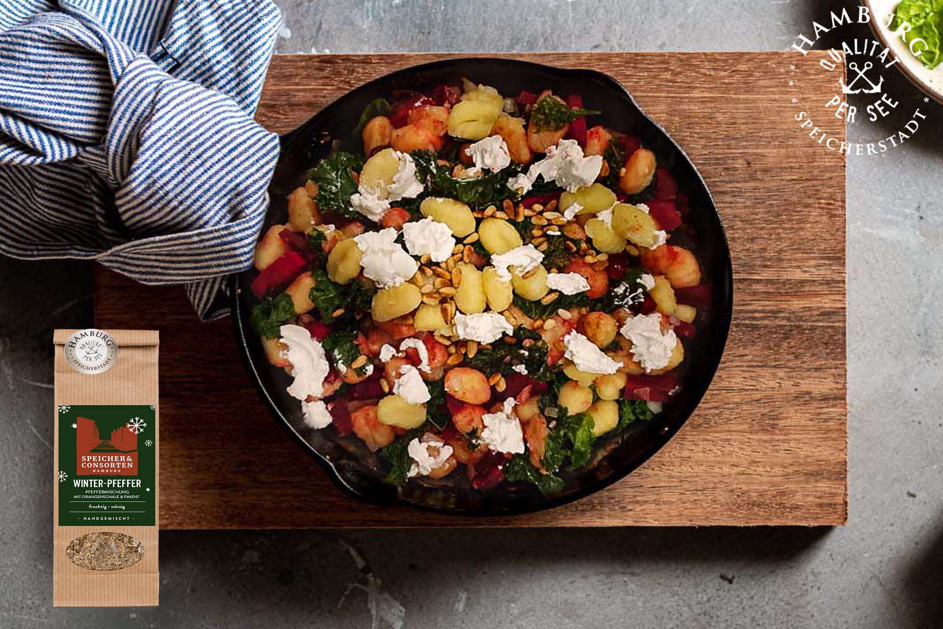 Gnocchi Pfanne Grünkohl rote Beete Rezept Speicher Consorten