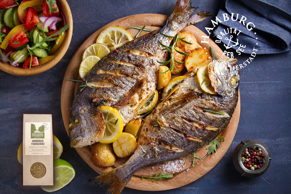 Gegrillte Dorade mit Fischgewürz Speucher 6 Consorten