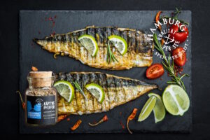 Gegrillte Markrele mit Käpt'ns Pfeffer Speicher & Consorten