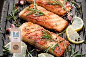 Rezept gegrllter Lachs Marinade Meer & Salz Speicher & Consorten