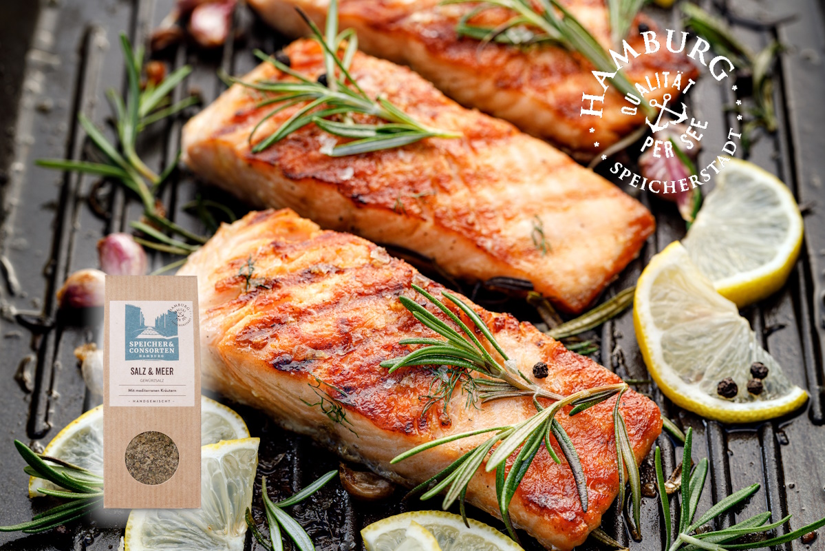Rezept gegrllter Lachs Marinade Meer & Salz Speicher & Consorten