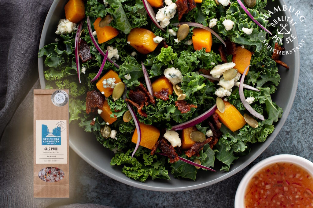 Grünkohl Salat Rezept mit Gewürzsalz Speicher